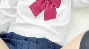 cute petite asian student licks pussy and sucks cock hungrily