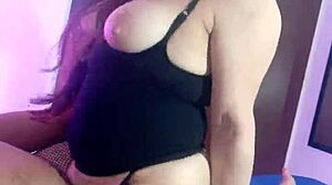 Sexy cowgirl Valery Saenz rides hard in HD with stockings tight pussy creampie finish