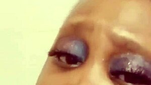 cheating ebony slut teases in steamy shower