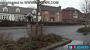 Bree Branning viser våd fisse blinker pisser offentligt UK-flashers