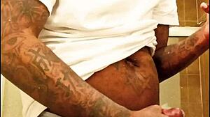 Youngstarbrazy Warms Up Tattoo Body For Monster BBC Cum