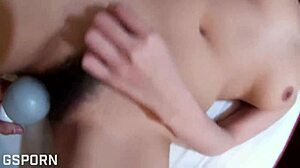 big natural tits japanese milf gets fucked hard with creampie in shower