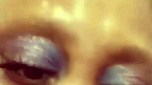 cheating ebony slut teases in steamy shower