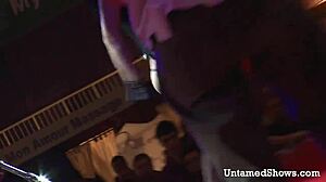 Naughty Brunette Slowly Strips Clothes While Dancing Seductively