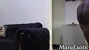 fat ass ebony mara exotic shakes while naked cleaning