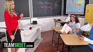 stepsons fail class so taboo teacher n friends give rewardin 4some lessons in classroom 😏📚🍆