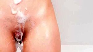 Butt plug stretches anal slut's hole to milk that dick dry