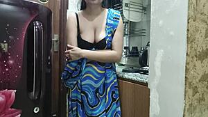 indian stepmom sneaks in kitchen horny watching stepsons cock before riding