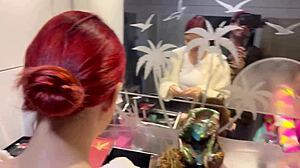 panties dangle above bar's secret anal creampie spot