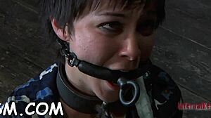 masked brunette babe pounds wet pussy hard with kinky bdsm toys 😏💦