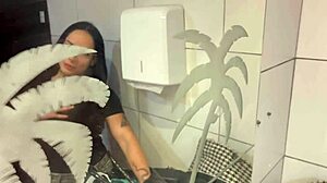 panties dangle above bar's secret anal creampie spot