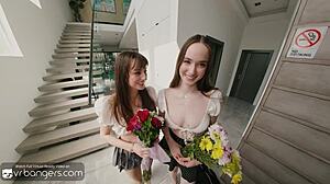 vr teen stepsisters double blowjob ride soldier's huge cock wildly