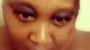 cheating ebony slut teases in steamy shower