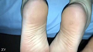 pov wife footjob sex ends in hot cum explosion