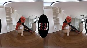 Shaved brunette bombshell takes taboo pov assfucking on big natural boobs