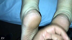 pov wife footjob sex ends in hot cum explosion