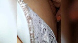 young wet teen explores her body in slow intimate solo play