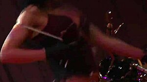 Naughty Brunette Slowly Strips Clothes While Dancing Seductively