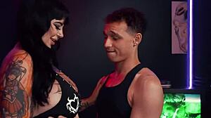 horny goth angel summer's pierced nipples big tits pussy in rough pov domination