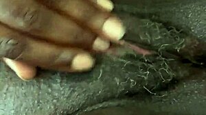 Teasing Play with Black Amateur Pussy