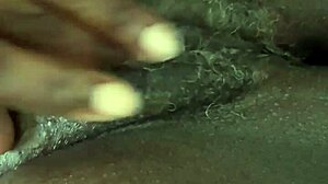 Teasing Play with Black Amateur Pussy
