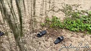 took my friend hiking but she craved public milk sucking