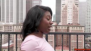 tessa thomas gags on slim poke's cock thanking him with sloppy deepthroat bliss