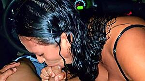 hey watch my hot colombian wife suck stranger's cock in uber car cuckold records!