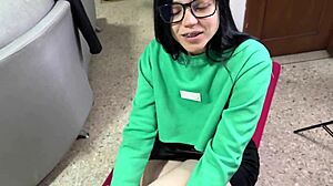 Petite Colombian Step-Cousin Estefani Bends For Deep Anal Therapy