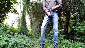 Bent over fucking mother-in-law doggystyle outdoors