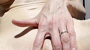 Bikini babe oils shaved pussy close-up, vibes to wild orgasm 😍🔥