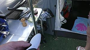 trashy kiwi milf flashes pussy at holiday park publicly