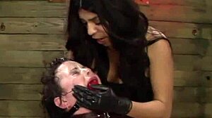 mistress ballgag fucks bound lezdom slaves