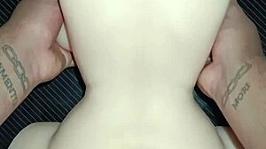  Mandy's ripped clothes lead to gaping anal creampie desk domination