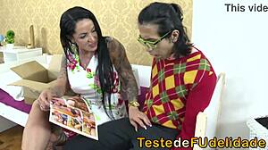 elisa sanches teases then gives her big ass to friend