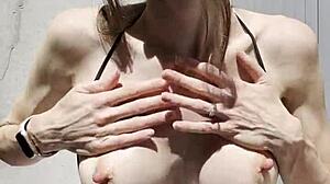 Bikini babe oils shaved pussy close-up, vibes to wild orgasm 😍🔥