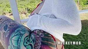 Santana Red’s Beach Blowjob Tempts Huge Cock