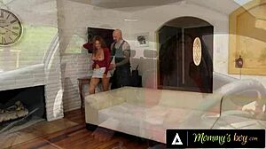 Horny redhead milf krissy lynn titty fucked by stranger then drilled missionary