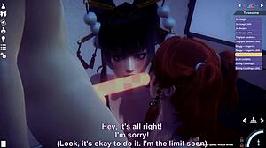 honey select 2 fmf threesome 😏 nyotengu fingers kanna doggystyle dildo fun!