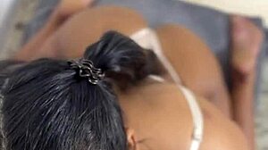 pov homemade blowjob from ebony stepsis on stepbro bbc