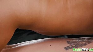 summer vixen naughty blonde masseuse preps tommy pistol for nuru wet pussy ride