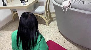 Petite Colombian Step-Cousin Estefani Bends For Deep Anal Therapy