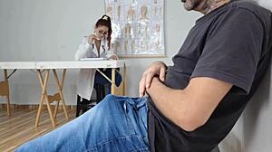 risky pov public handjob for receptionist turns into kinky nurse flashing humiliation