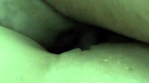 close-up pussy pounding ends with huge cumshot creampie on her