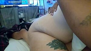 Sexysassy and her hubby film homemade interracial ride reverse cowgirl on big cock with huge curvy ass tattoo