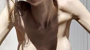 Bikini babe oils shaved pussy close-up, vibes to wild orgasm 😍🔥