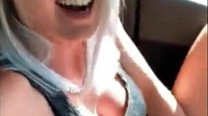 amazing blonde fingers pussy to orgasm in car! 🔥 more at mydate2020 tumblr... 😈
