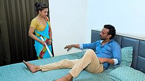 The Pregnant Maid Couldn't Resist Bisexual Couple's Big Tits Action!