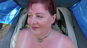 trashy kiwi milf flashes pussy at holiday park publicly