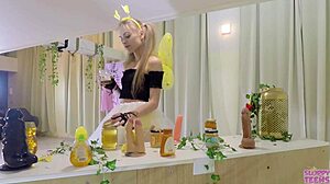 Bonnie Dolce Bound in Suspension Bondage for Slutty Blowjob Trailer